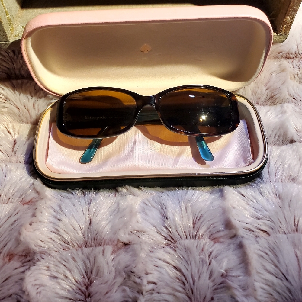 Kate Spade Paxton 2 Polarized Havana/Turquoise Soft Rectangle Sunglasses (5)